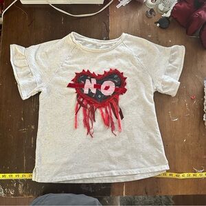 Sold!M, Made By Me NO Shirt, Cotton Sweatshirt Flutter Sleeve